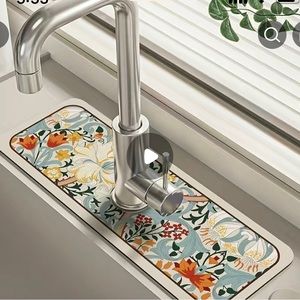 NWT Floral Sink Faucet Drainage Absorbent Mat